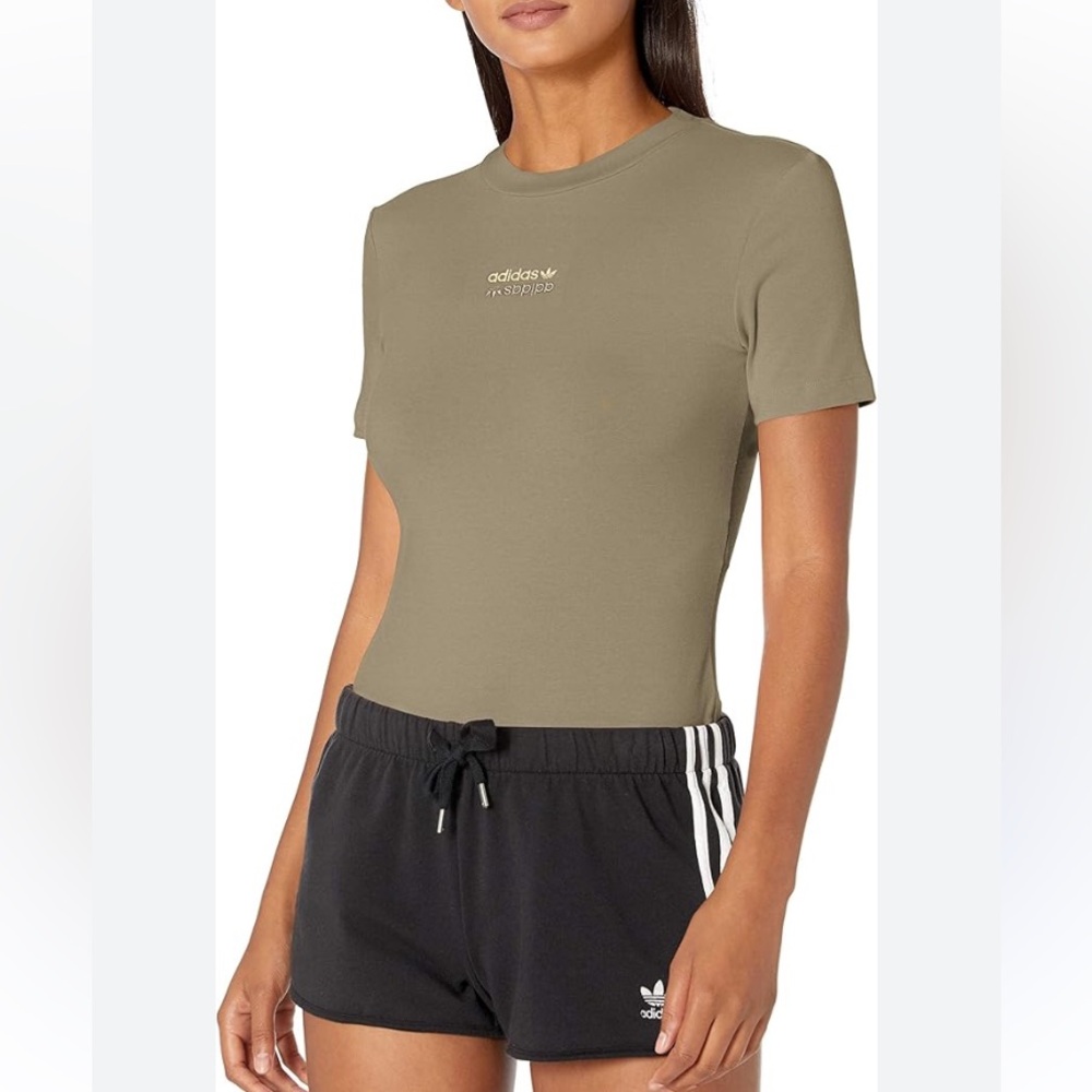 NWT Adidas Originals R.Y.V. In Clay Crewneck Bodysuit Workout - Night Out Medium